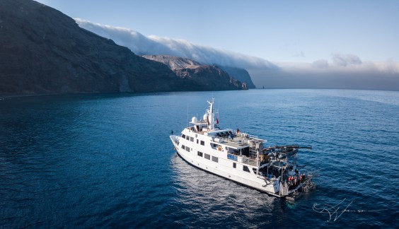 aerial view of the Nautilus Explorer at Guadalupe